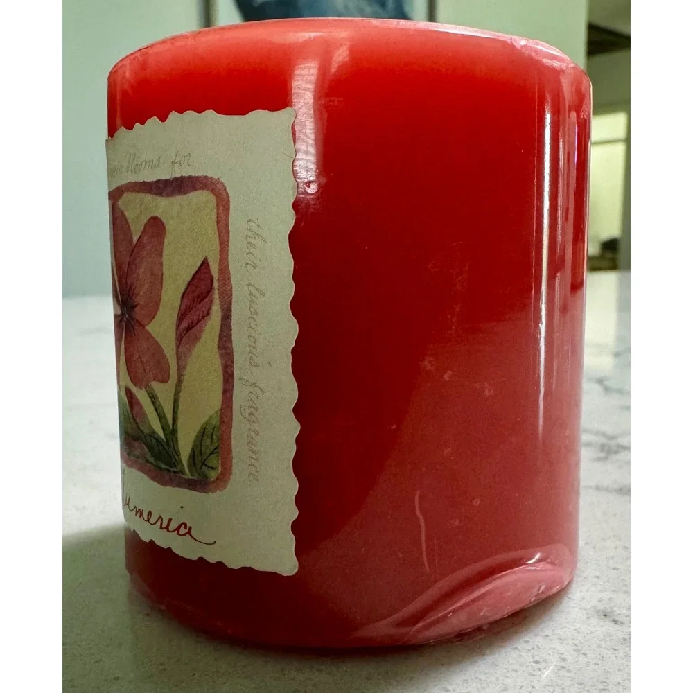 Vintage Bath & Body Works Plumeria Scented Pillar Candle 90s Deadstock Rare